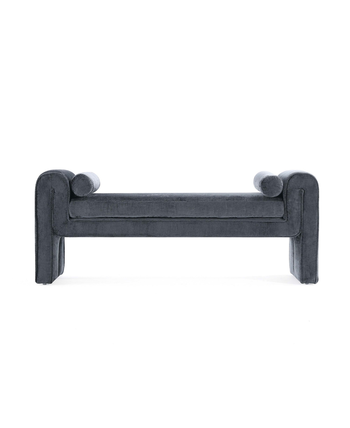 Manhattan Comfort 59" Concord Modern Chenille Bench In Black