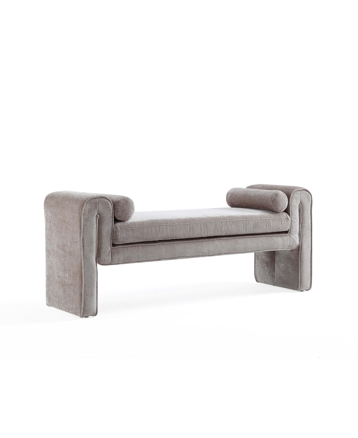 Manhattan Comfort Modern Concord Chenille 59in Bench In Dove