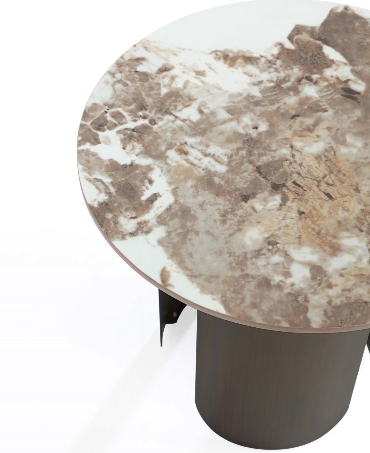 Manhattan Comfort 19.68" Monica Modern Sintered Stone Top End Table In Gold