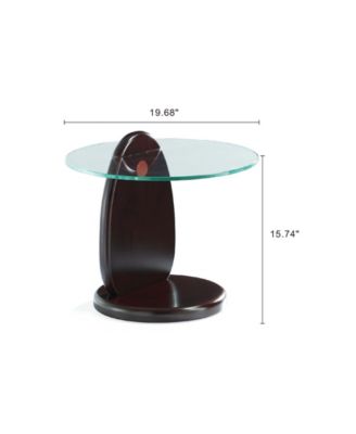 Artesia 19.68" Modern Tempered Glass Top End Table