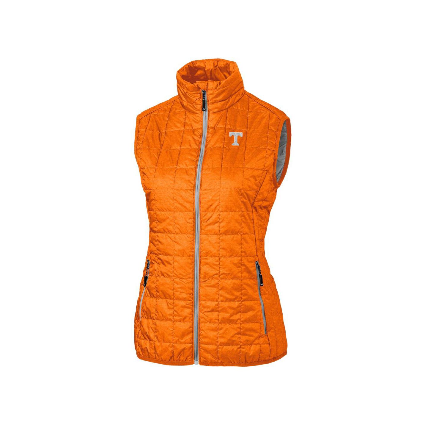 Женский жилет Cutter & Buck Orange Tennessee Volunteers Rainier Full-Zip Puffer Vest — фото 1