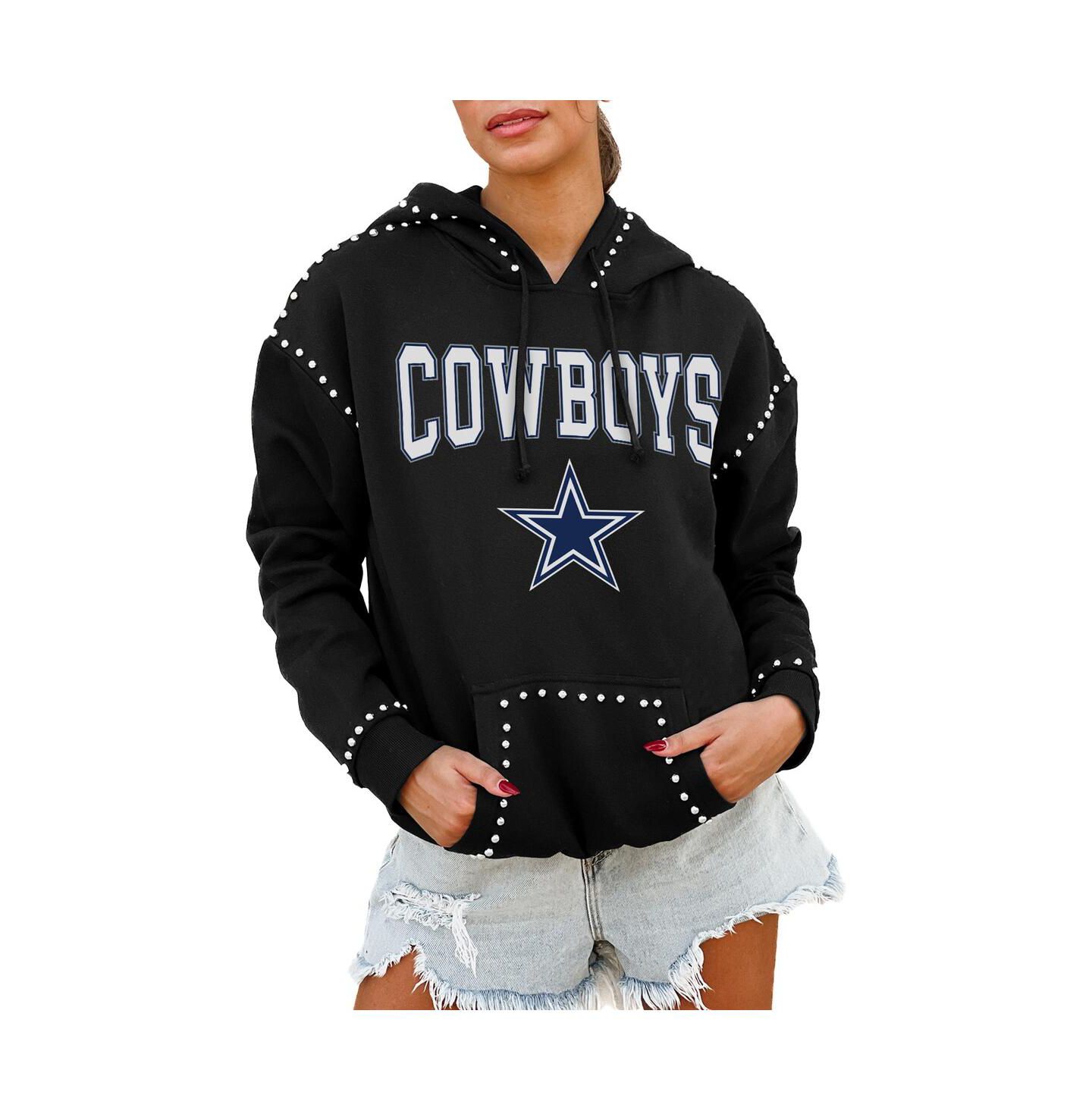 Женское худи Gameday Couture Black Dallas Cowboys Catch the Vibe Studded Pullover — фото 1