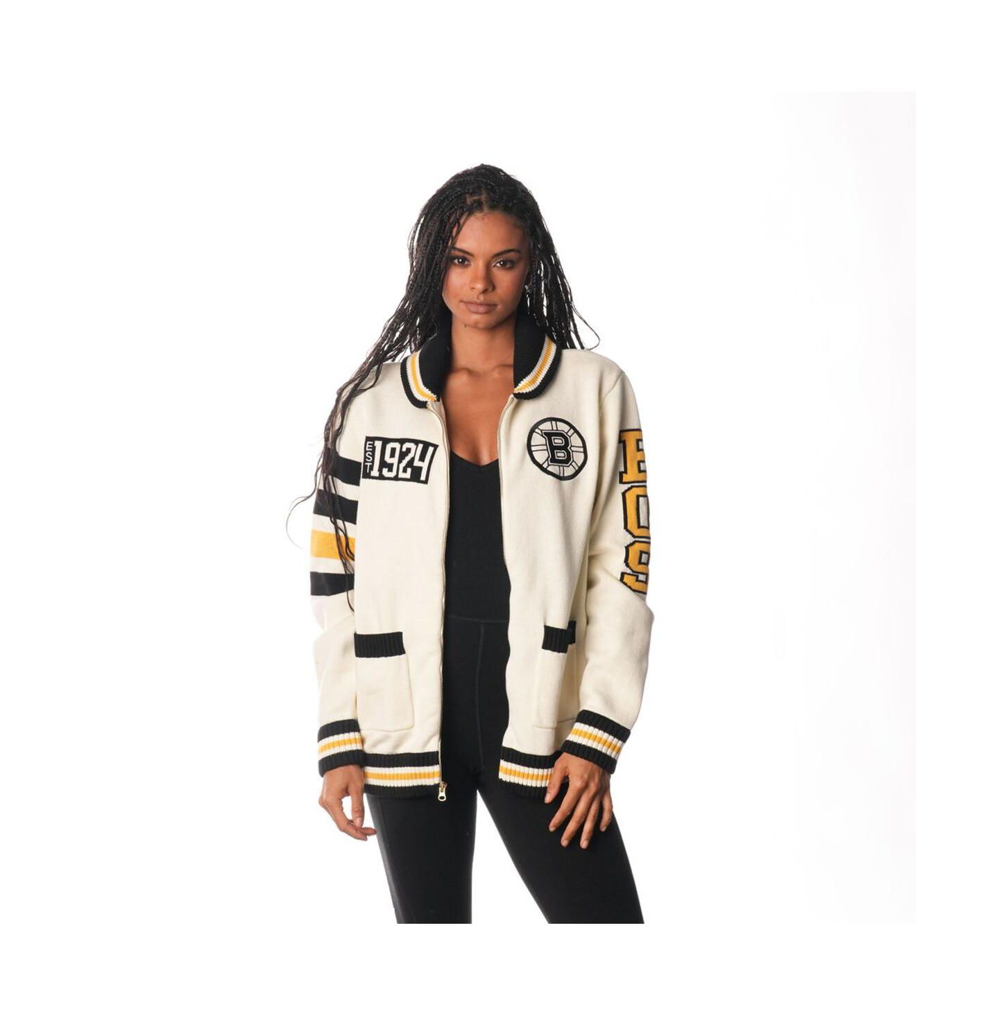 Мужской свитер The Wild Collective and Cream Boston Bruins Jacquard Full-Zip — фото 2