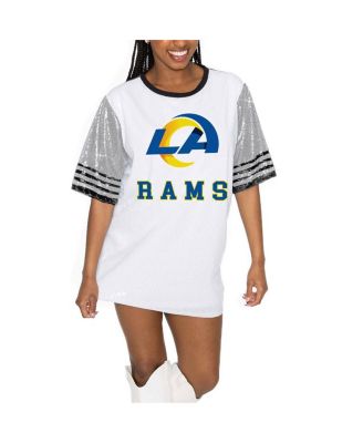 Gameday Couture - Women's  White/Gray Los Angeles Rams Bling It Full Sequin Jersey Dress