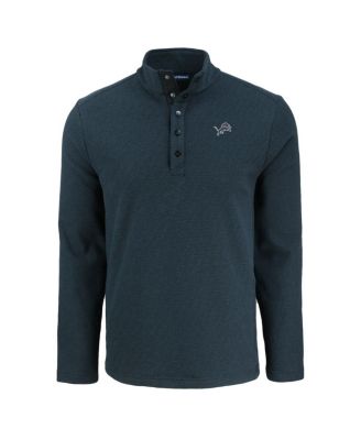 Men's Black Detroit Lions Hunts Point Eco Textured Fleece Half-Snap Sweatshirt