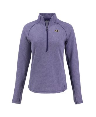 Women's Heather Purple Baltimore Ravens Peshastin Eco Fleece Tri-Blend Raglan Half-Zip Jacket