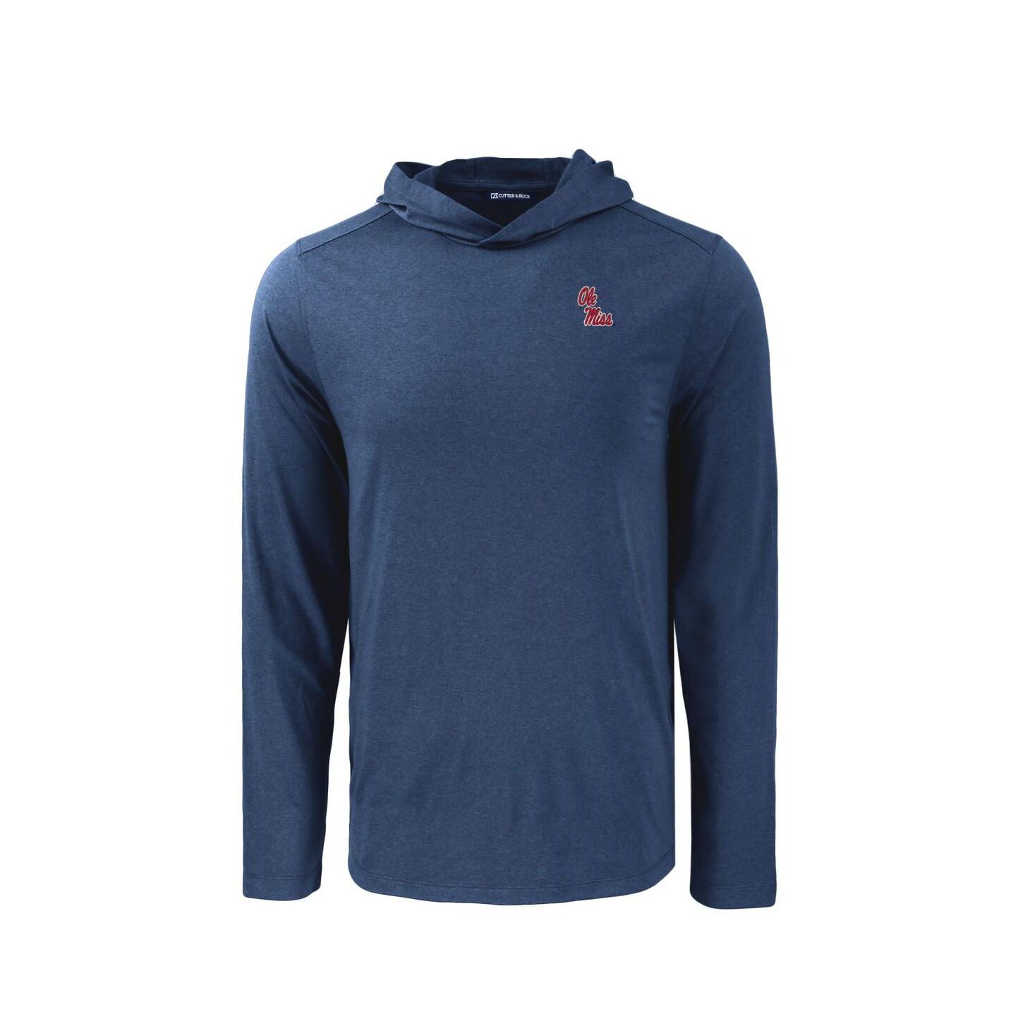 Мужское худи Cutter & Buck Navy Ole Miss Rebels Coastline Epic Comfort Eco Long Sleeve T-Shirt — фото 3