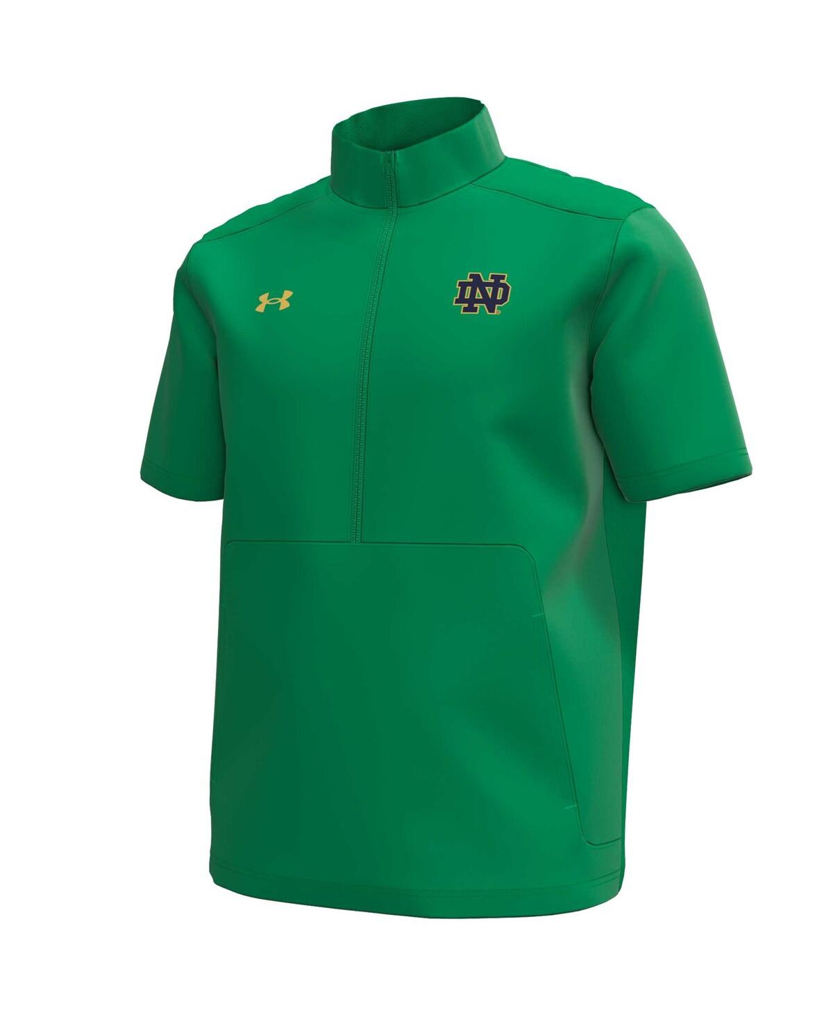 Under Armour Men's Kelly Green Notre Dame Fighting Irish Motivate Quarter-zip Short Sleeve Top In Kelly Green