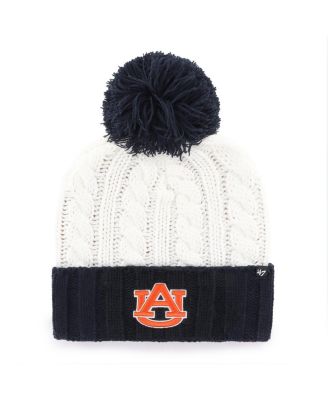 '47 Brand - Women's  White Auburn Tigers Fireside Cuffed Knit Hat with Pom