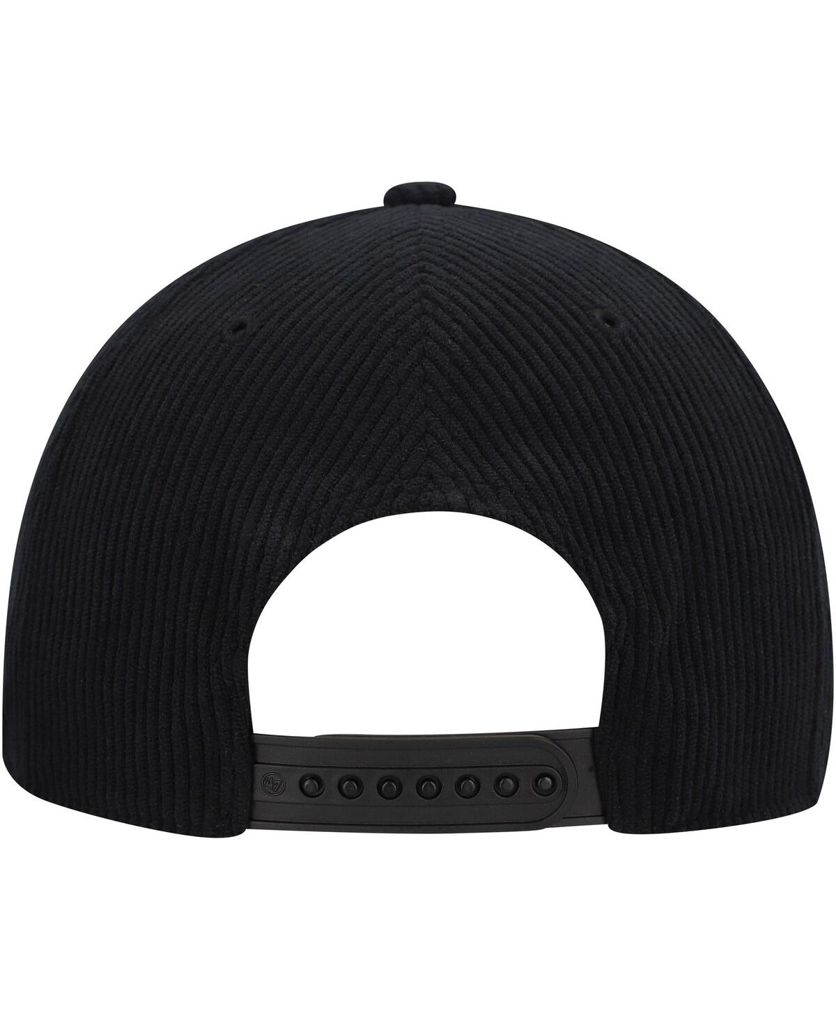 47 Brand Men's Black Phoenix Suns Double Header Sidepatch Cord Hitch Adjustable Hat In Black