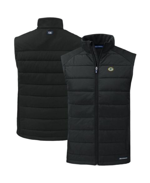 Мужской жилет Cutter & Buck Black Green Bay Packers Primary Mark Evoke PrimaLoft Hybrid Eco Softshell Full-Zip Vest