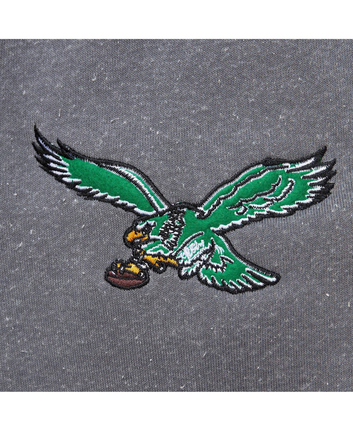 Mitchell & Ness Men's Heather Gray Philadelphia Eagles Vintage Logo Snow Washed Fleece Pullover Hoodie In Heather Gray
