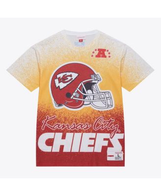Mitchell & Ness - Men's   White Kansas City Chiefs Team Burst Vintage Logo T-Shirt
