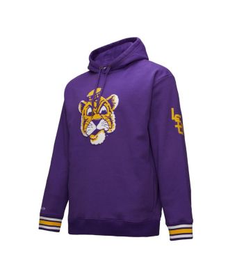 Men's Purple LSU Tigers Chainstitch Fleece Pullover Hoodie
