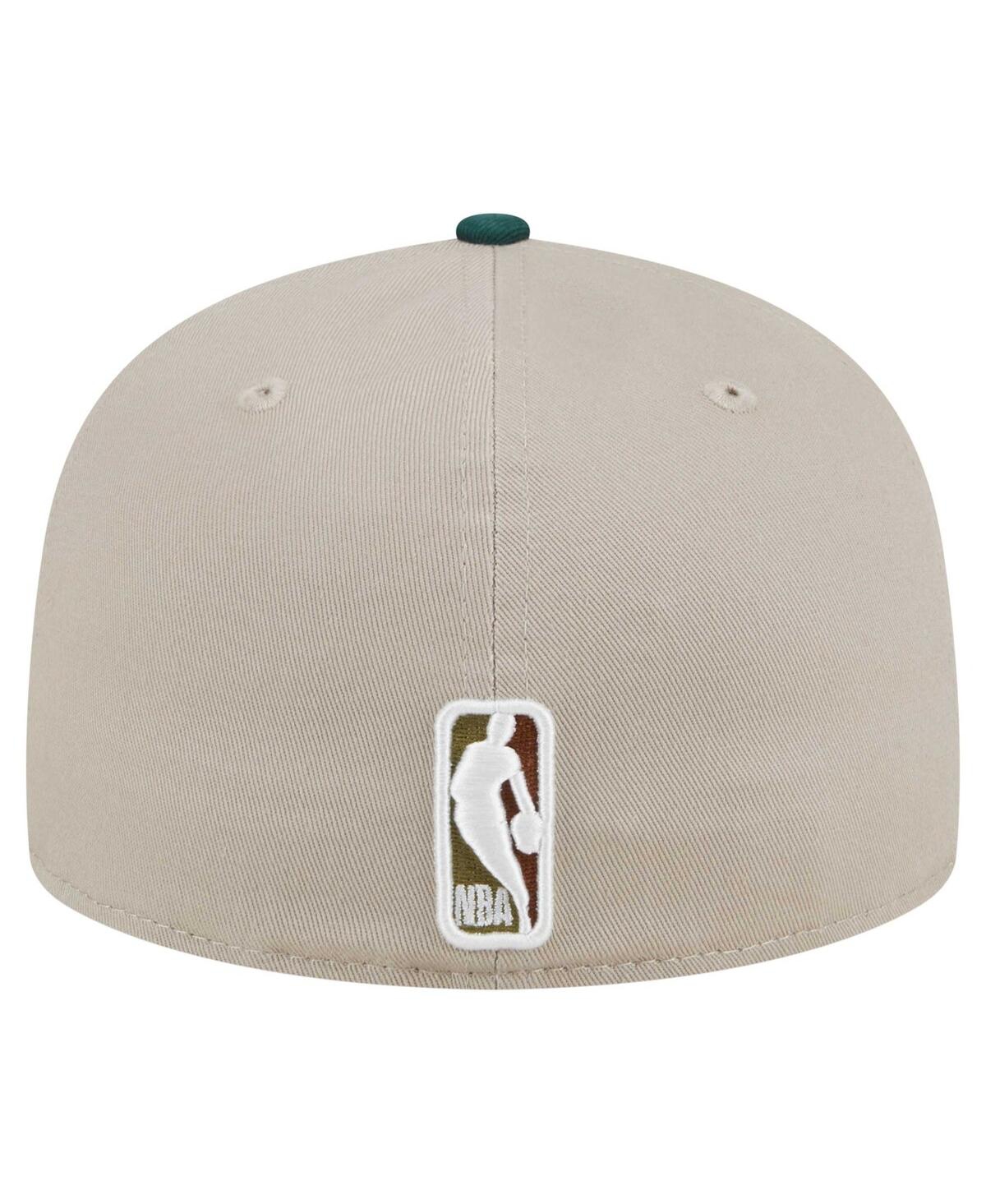 Shop New Era Men's Natural/hunter Green Golden State Warriors Lifestyle Tree Bark 59fifty Fitted Hat In Natural,hunter Green