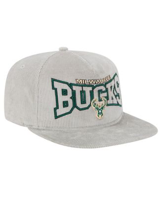 Men's Gray Milwaukee Bucks Throwback Corduroy Golfer Snapback Hat