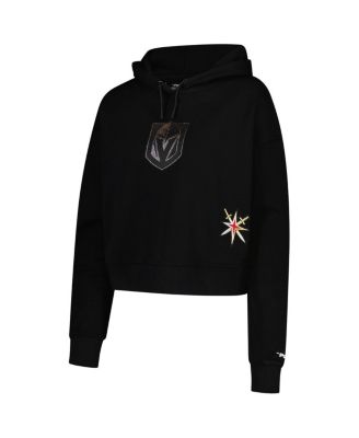 Women's Black Vegas Golden Knights Jewels Cropped Pullover Hoodie