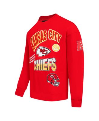 Men's Red Kansas City Chiefs Turn It Up Drop Shoulder Pullover Sweatshirt