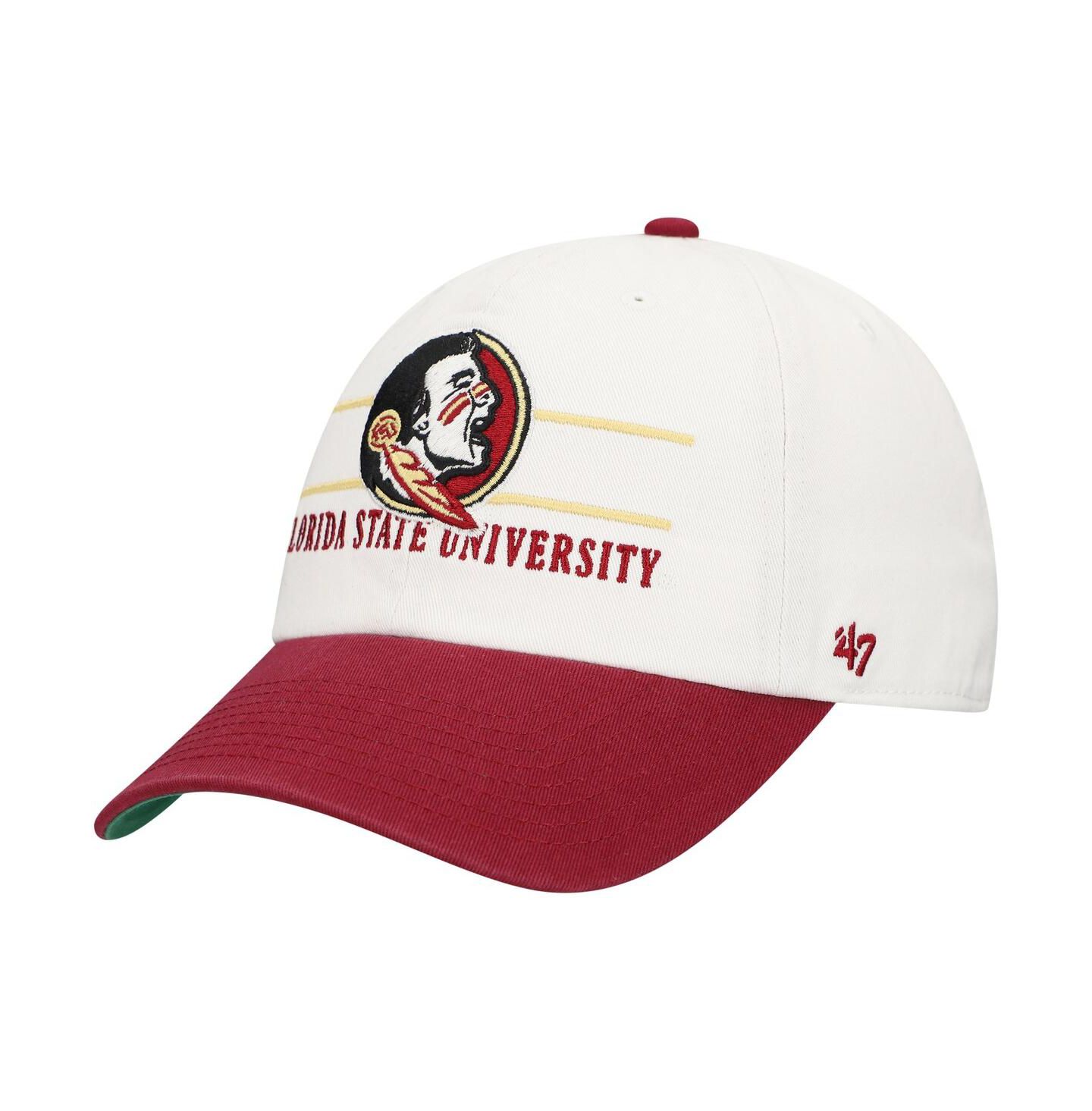 Мужская кепка '47 Brand White Florida State Seminoles Gridiron Clean Up Adjustable Hat — фото 1