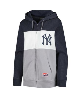 Women's Navy New York Yankees Color Block Full-Zip Hoodie Jacket