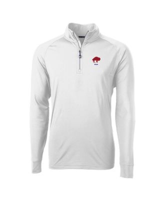 Men's White Buffalo Bills Adapt Eco Knit Stretch Quarter-Zip Throwback Pullover Top
