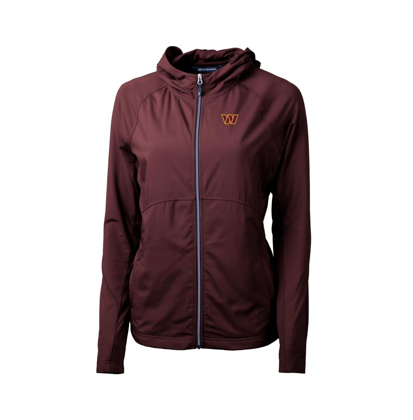 Женское худи Cutter & Buck Burgundy Washington Commanders Adapt Knit Hybrid Full-Zip — фото 2
