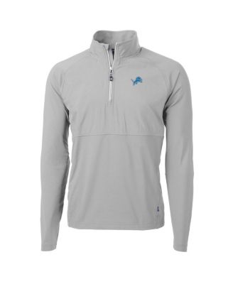Cutter & Buck - Men's Gray Detroit Lions Adapt Knit Hybrid Quarter-Zip Raglan Jacket