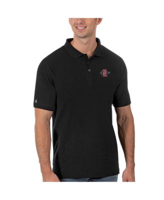 Antigua - Men's Black San Diego State Aztecs Legacy Pique Polo