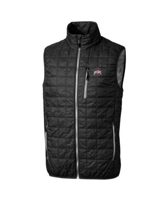 Cutter & Buck - Men's Black Ohio State Buckeyes Rainier Full-Zip Vest
