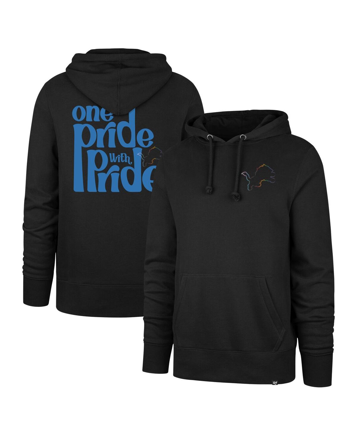 Shop 47 Brand Men's Black Detroit Lions Pride Headline Pullover Hoodie