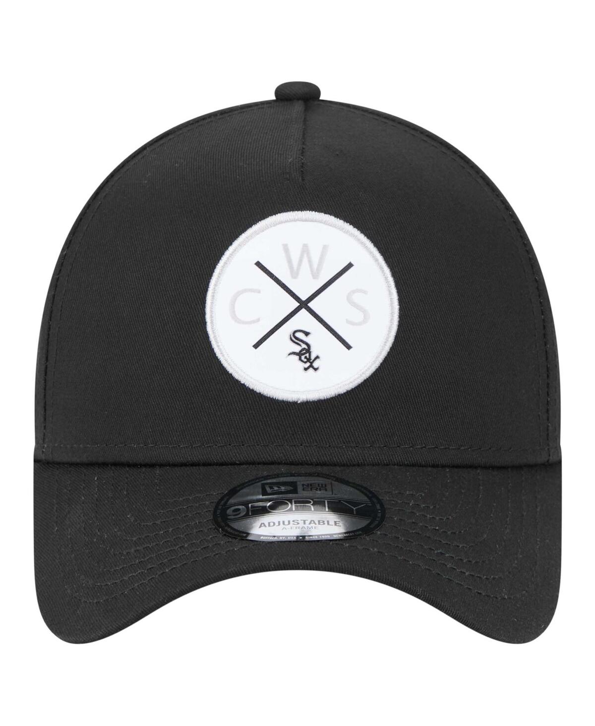 NEW ERA MEN'S BLACK CHICAGO WHITE SOX 9FORTY A-FRAME ADJUSTABLE HAT 