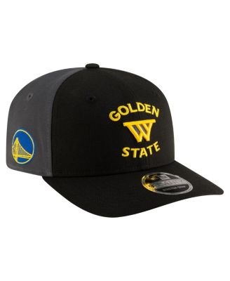 New Era - Men's  Black/Charcoal Golden State Warriors Statement Edition Jersey Hook 9SEVENTY Stretch-Snap Hat