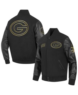 Pro Standard - Men's  Black Green Bay Packers Full-Zip Varsity Jacket