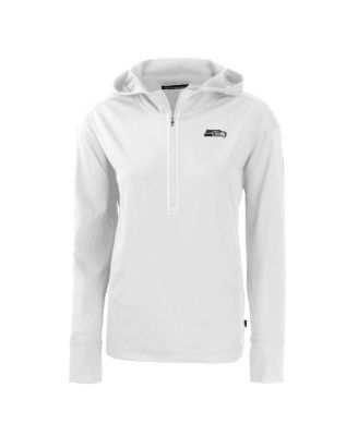 Women's White Seattle Seahawks Daybreak Eco Half-Zip Hoodie