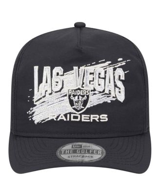 Men's Black Las Vegas Raiders Throwback Brush Golfer Snapback Hat