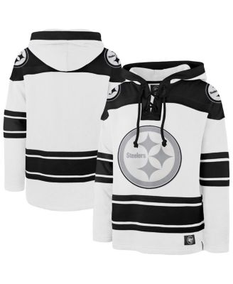 '47 Brand - Men's White Pittsburgh Steelers After Image Superior Lacer Pullover Hoodie