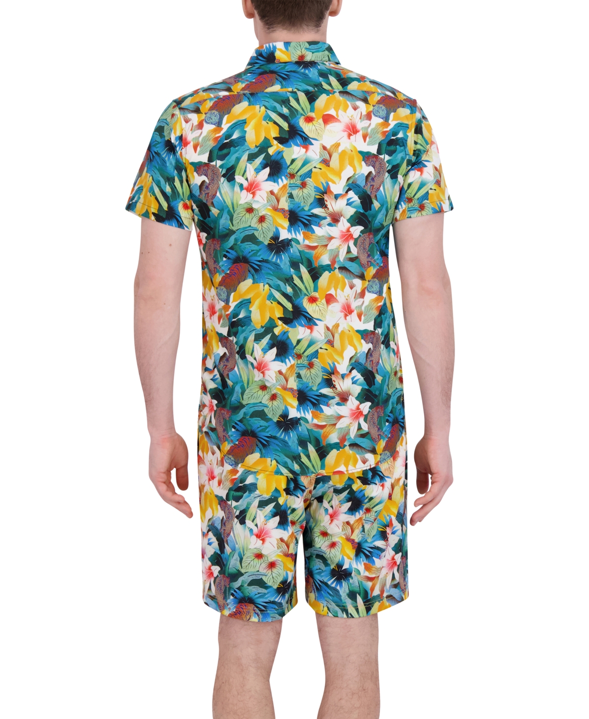 Robert Graham Men's Drew Floral Print Drawstring 7" Swim Trunks In Tigers