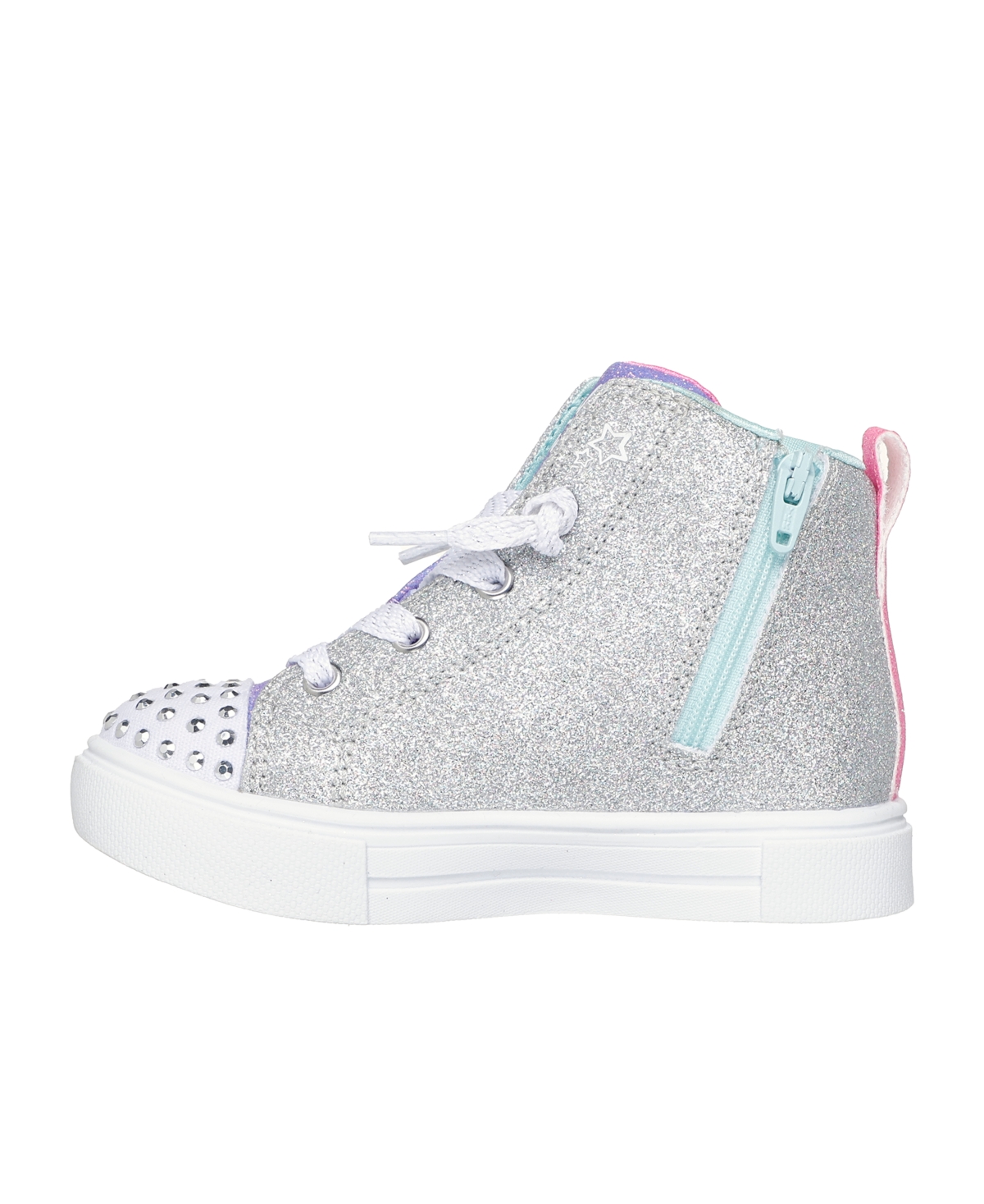 Skechers Toddler Girls Twinkle Toes: Twinkle Sparks Magical Ombre Light-up Casual Sneakers From Finish Line In Silver