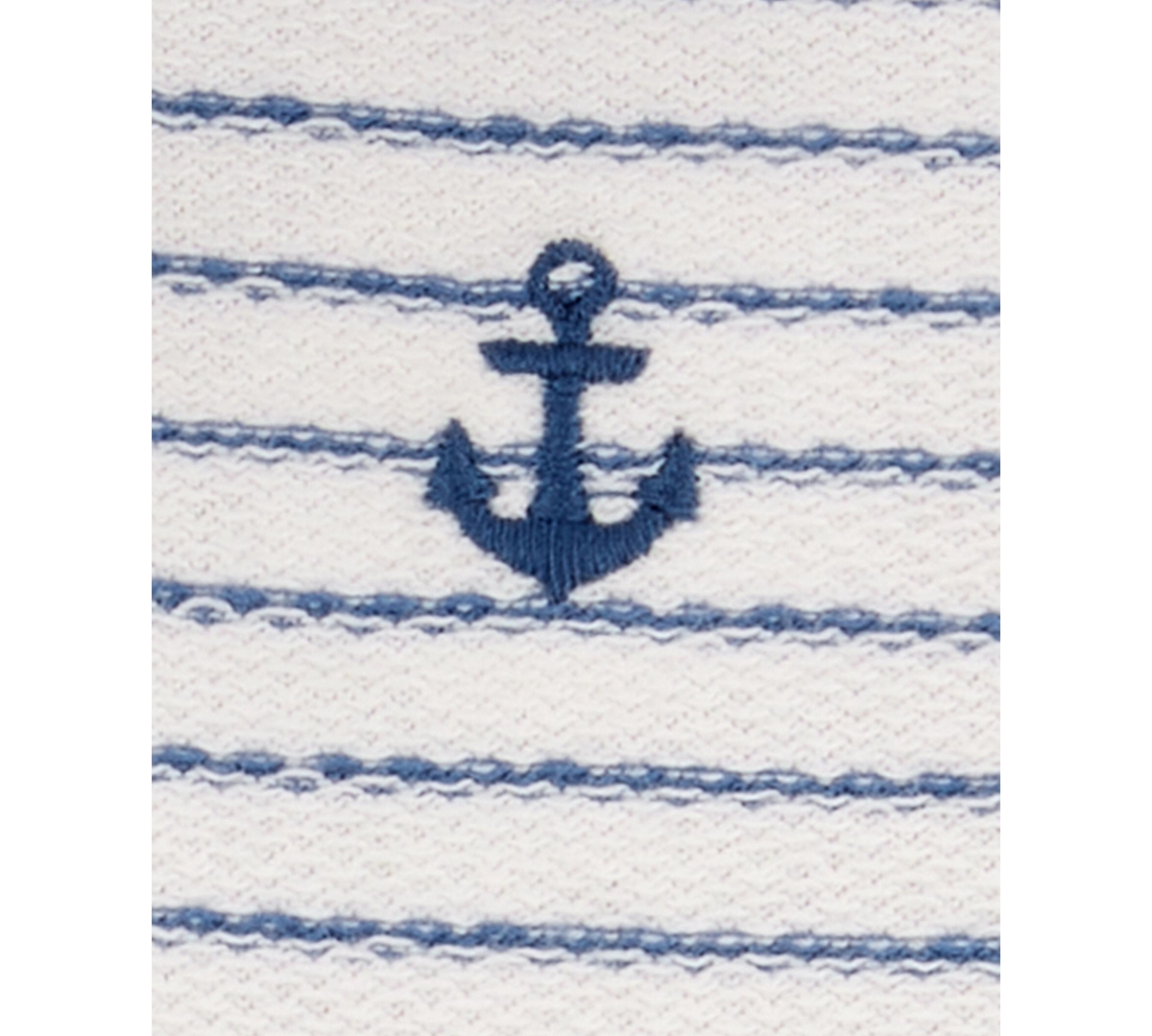 Carter's Baby Boys Striped Hooded Cotton Romper In White,blue