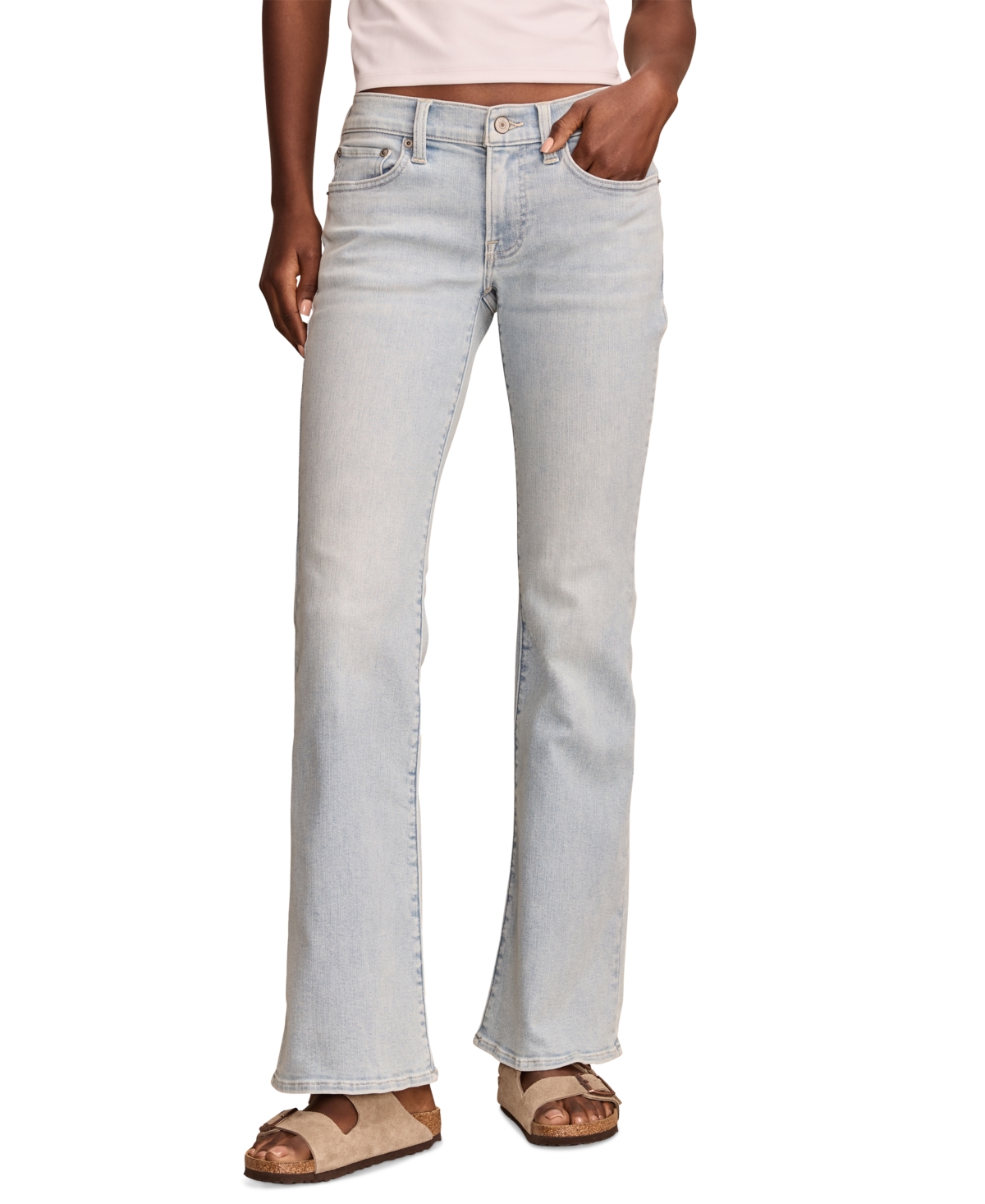 Shop Lucky Brand Women's Mid-rise Sweet Flare-leg Denim Jeans In Sunny Drive Wash
