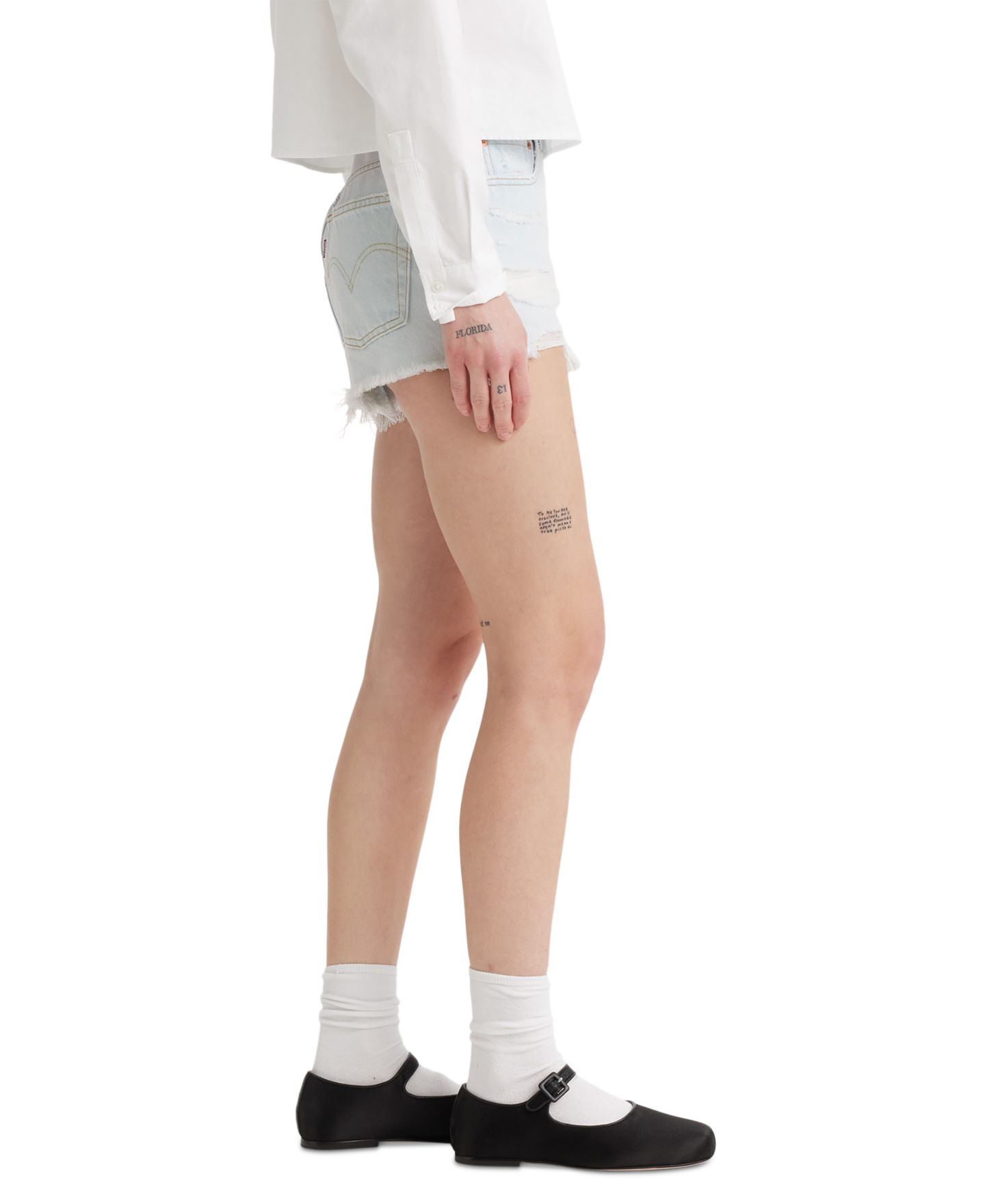 Женские шорты Levi's 501 Button Fly Cotton High-Rise Denim Shorts, цвет: Find Time — фото 3