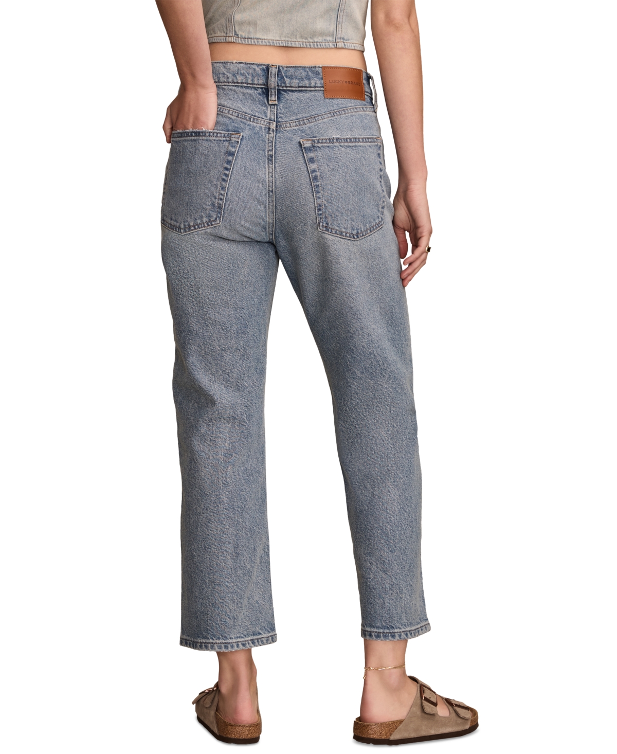 LUCKY BRAND WOMEN'S 90S STRAIGHT-LEG CROPPED DENIM JEANS 