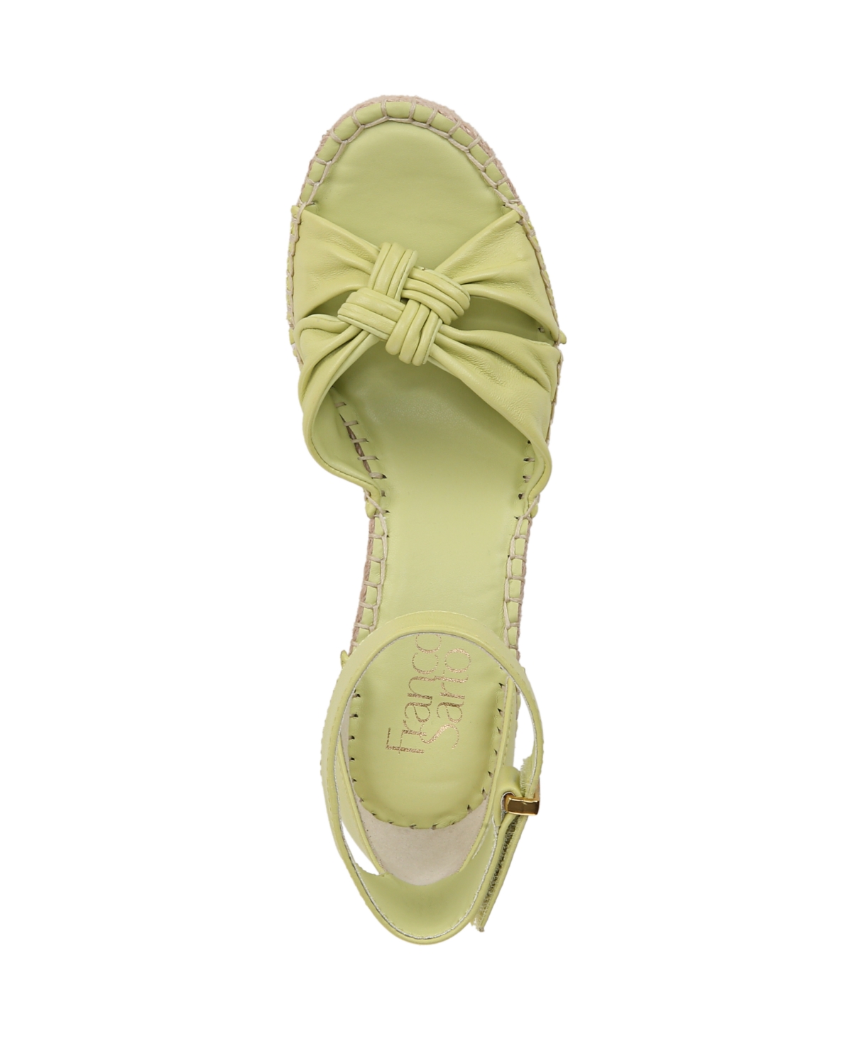 Franco Sarto Women's Clementine Open Toe Espadrille Wedge Sandals In Algae Green Leather