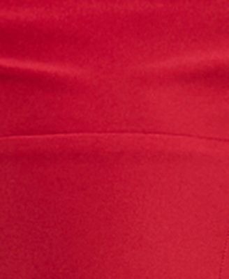 Juniors' Draped Sleeveless Satin Fit & Flare Dress