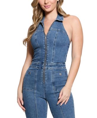 Women's Mia Denim Halter Jumpsuit