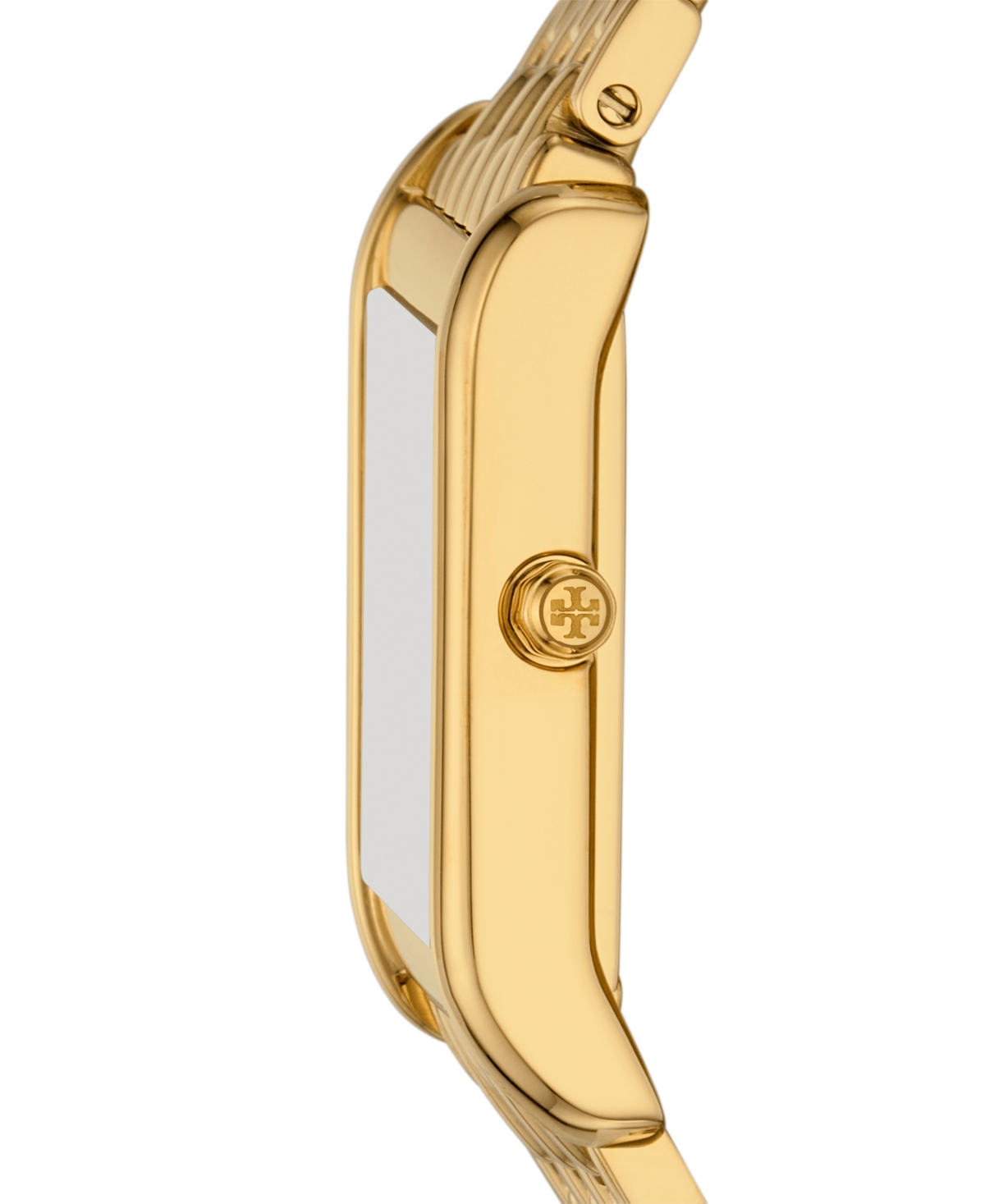 Tory Burch The Eleanor Angled Two-hand Gold-tone Stainless Steel Watch, 19mm X 37mm In Gold
