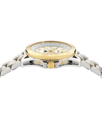 Men's Swiss V-Galaxy Moonphase Two-Tone Stainless Steel Bracelet Watch 43mm