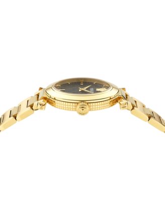 Women's Swiss Greek Gold Ion Plated Bracelet Watch 35mm
