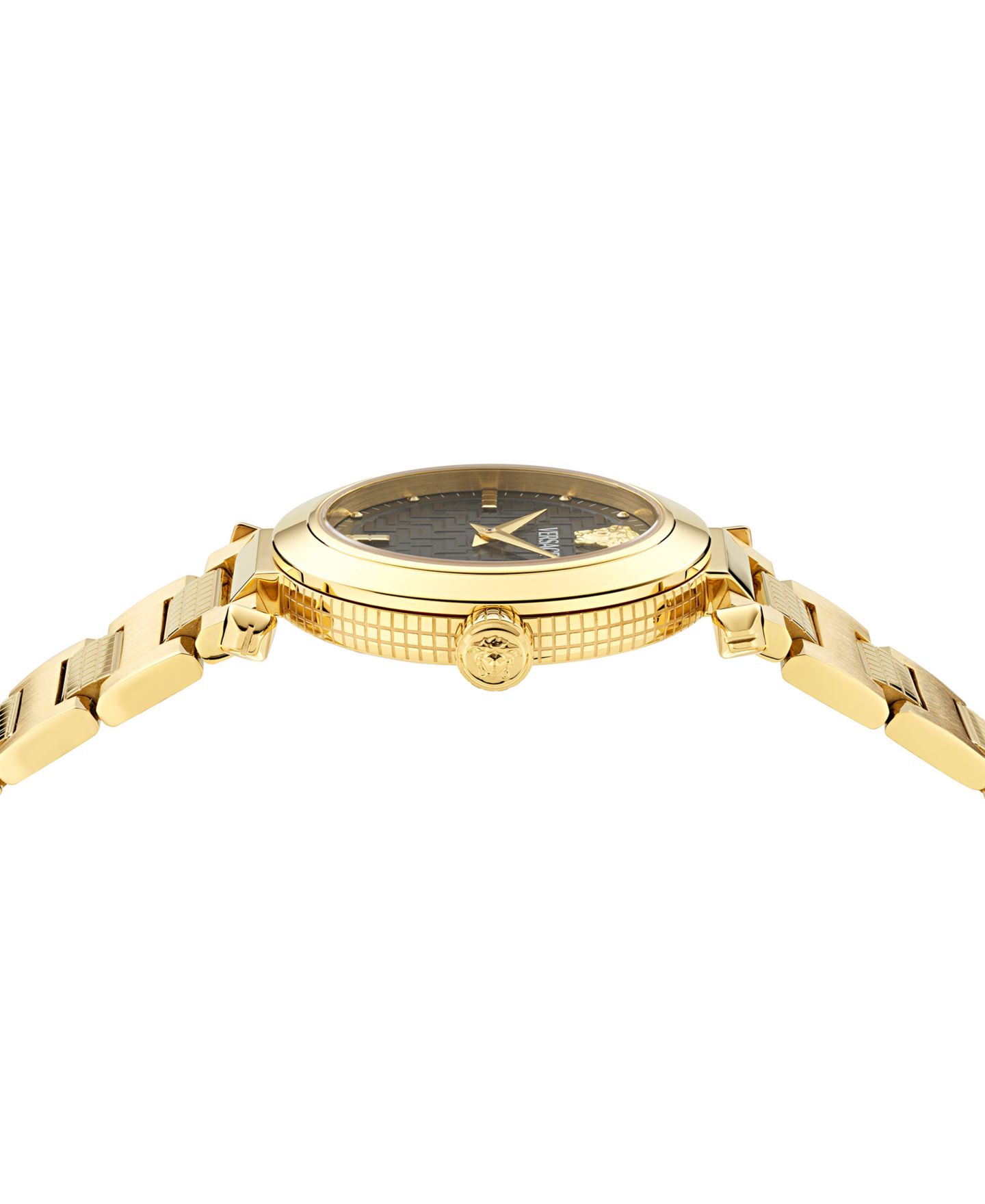 Женские часы Versace Swiss Greek Gold Ion Plated Bracelet Watch 35mm — фото 2