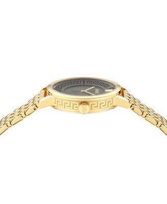 Women's Swiss Greca Fortuna Gold Ion Plated Bracelet Watch 35mm